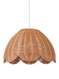 John Lewis Tisse Scallop Rattan Pendant Ceiling Shade, Natural - thumbnail 2