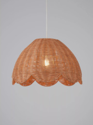 John Lewis Tisse Scallop Rattan Pendant Ceiling Shade, Natural - thumbnail 1