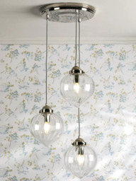Laura Ashley Whitham 3 Light Cluster Pendant Ceiling Light, Polished Nickel - thumbnail 2