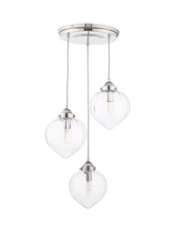 Laura Ashley Whitham 3 Light Cluster Pendant Ceiling Light, Polished Nickel - thumbnail 4