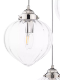 Laura Ashley Whitham 3 Light Cluster Pendant Ceiling Light, Polished Nickel - thumbnail 6