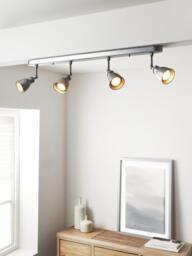 John Lewis Baldwin 4 Spotlight Ceiling Bar, Silver - thumbnail 5
