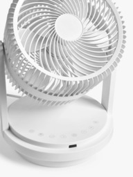 John Lewis Circulator Desk Fan, White - thumbnail 3