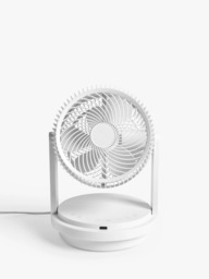 John Lewis Circulator Desk Fan, White - thumbnail 2