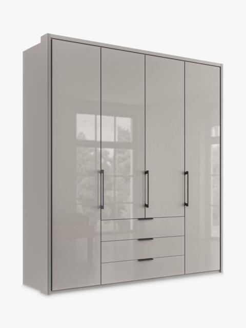 John Lewis Osaka 2m Bi-Fold Wardrobe with 4 Glass Doors & 3 Glass Drawers - image 1