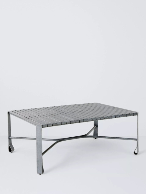 John Lewis Ribbon Rectangular Metal Garden Coffee Table, 90cm, Grey - image 1