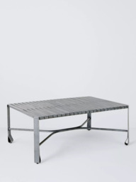 John Lewis Ribbon Rectangular Metal Garden Coffee Table, 90cm, Grey - thumbnail 1