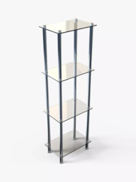 John Lewis 4 Tier Glass Shelf Slim Bathroom Shelving Unit - thumbnail 1