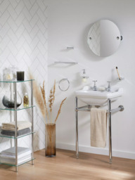 John Lewis 4 Tier Glass Shelf Slim Bathroom Shelving Unit - thumbnail 2