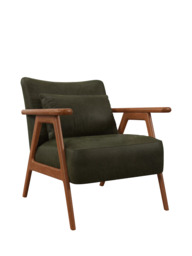 John Lewis Hendricks Leather Armchair, Dark Leg - thumbnail 1