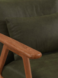 John Lewis Hendricks Leather Armchair, Dark Leg - thumbnail 6
