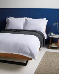 John Lewis Textured and Decorative Baby Seersucker Cotton Oxford Bedding, Blue/White - thumbnail 1