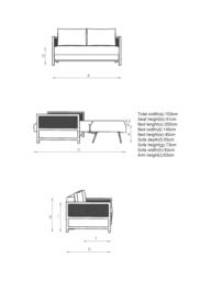Innovation Living Cane Sofa Bed, Avella Pine 281 - thumbnail 2