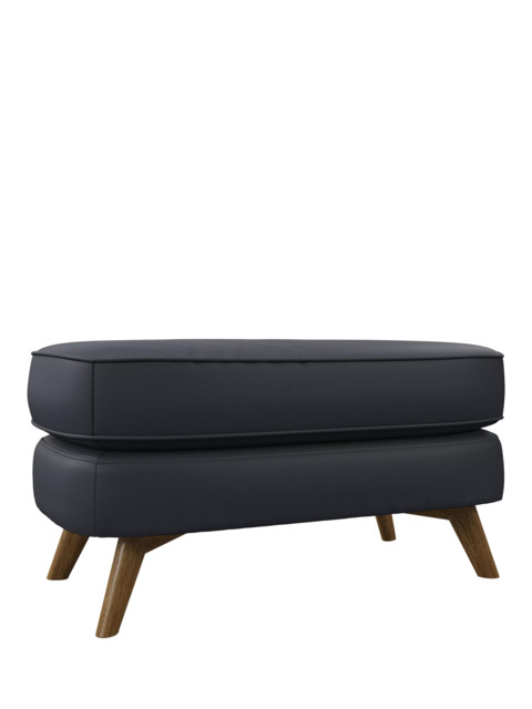 John Lewis Barbican Leather Footstool, Light Leg - image 1