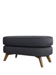 John Lewis Barbican Leather Footstool, Light Leg - thumbnail 4