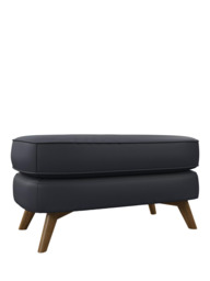 John Lewis Barbican Leather Footstool, Light Leg