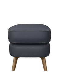 John Lewis Barbican Leather Footstool, Light Leg - thumbnail 3