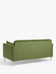 John Lewis + Swoon Mendel Medium 2 Seater Sofa, Gold Leg, Fern Green Velvet - thumbnail 5