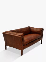 Halo Groucho Small 2 Seater Leather Sofa, Dark Leg - thumbnail 3