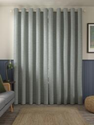 John Lewis Rona Weave Pair Lined Eyelet Curtains - thumbnail 4