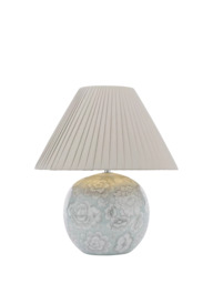 Laura Ashley Montford Floral Ceramic Table Lamp, Light Blue - thumbnail 1