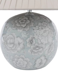 Laura Ashley Montford Floral Ceramic Table Lamp, Light Blue - thumbnail 6