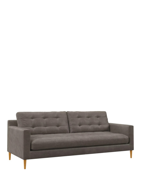 John Lewis Draper II Large 3 Seater Leather Sofa, Light Leg - image 1