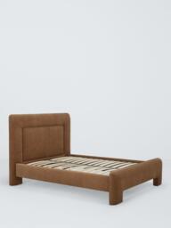 John Lewis Blocky Upholstered Bed Frame, Super King Size, Nutmeg - thumbnail 1