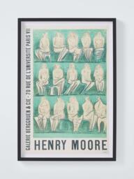 John Lewis Henry Moore Exhibition Poster 'Sculptures et Dessins' Framed Print & Mount, 82.5 x 57cm, Green