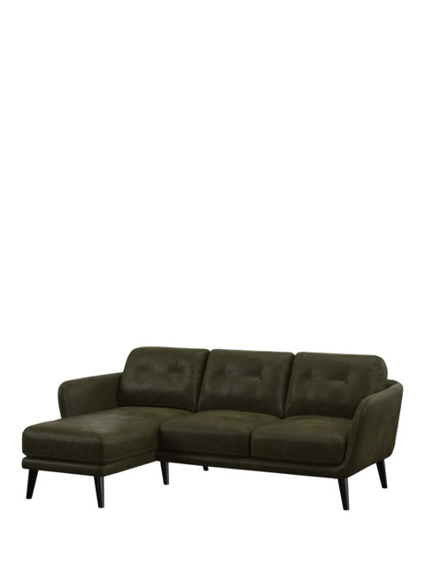 John Lewis Arlo LHF Chaise Leather Sofa, Dark Leg - image 1
