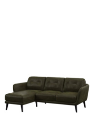 John Lewis Arlo LHF Chaise Leather Sofa, Dark Leg - thumbnail 1