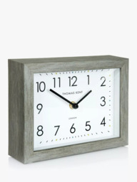Thomas Kent Smithfield Wood Mantel Clock, Grey
