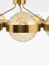 Där Ophira 12 Light Glass Shade Pendant Ceiling Light, Antique Gold/Amber - thumbnail 5