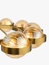 Där Ophira 12 Light Glass Shade Pendant Ceiling Light, Antique Gold/Amber - thumbnail 6