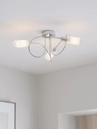 John Lewis Limbo Semi Flush 3 Arm Ceiling Light, Chrome - thumbnail 2