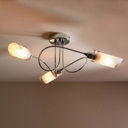 John Lewis Limbo Semi Flush 3 Arm Ceiling Light, Chrome - thumbnail 3