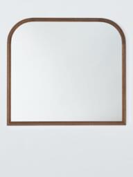 John Lewis Farmhouse Wood Frame Overmantel Wall Mirror, 95 x 105cm, Walnut - thumbnail 1