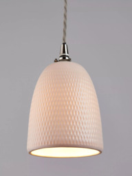 John Lewis Textured Porcelain Lamp Shade, White - thumbnail 1