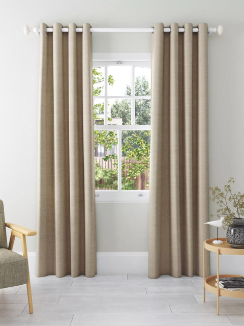 John Lewis Textured Weave Pair Blackout Lined Eyelet Curtains - image 1
