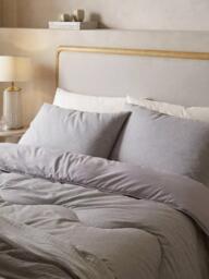 Night Lark Soft Weave Coverless Duvet, 4.5 Tog, Stone Grey - thumbnail 3