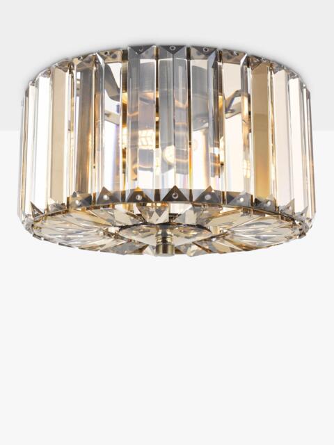 Laura Ashley Fernhurst 3 Bulb Flush Ceiling Light, Champagne Gold - image 1