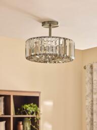 Laura Ashley Fernhurst 3 Bulb Flush Ceiling Light, Champagne Gold - thumbnail 5