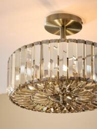 Laura Ashley Fernhurst 3 Bulb Flush Ceiling Light, Champagne Gold - thumbnail 6