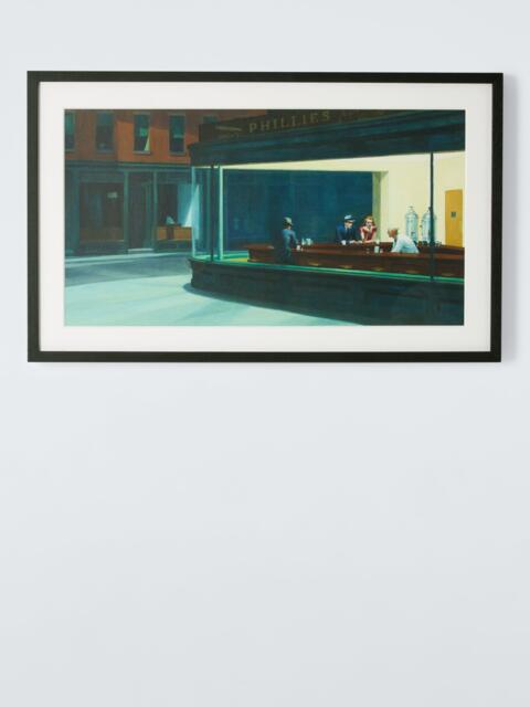 John Lewis Edward Hopper 'Nighthawks' Framed Print & Mount, 52 x 84cm, Green/Multi - image 1