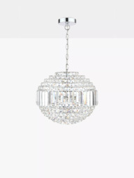 Laura Ashley Vienna Crystal Glass Globe Ceiling Light, Clear/Polished Chrome - thumbnail 3