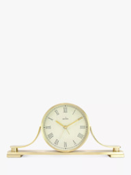 Acctim Wardley Napoleon Roman Numeral Mantel & Alarm Clock, Gold - thumbnail 2