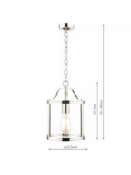 Laura Ashley Harrington Glass Ceiling Light, Clear/Polished Nickel - thumbnail 6