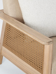 John Lewis Woven Rattan Panel Acacia Wood 2-Seater Garden Sofa, Natural - thumbnail 3