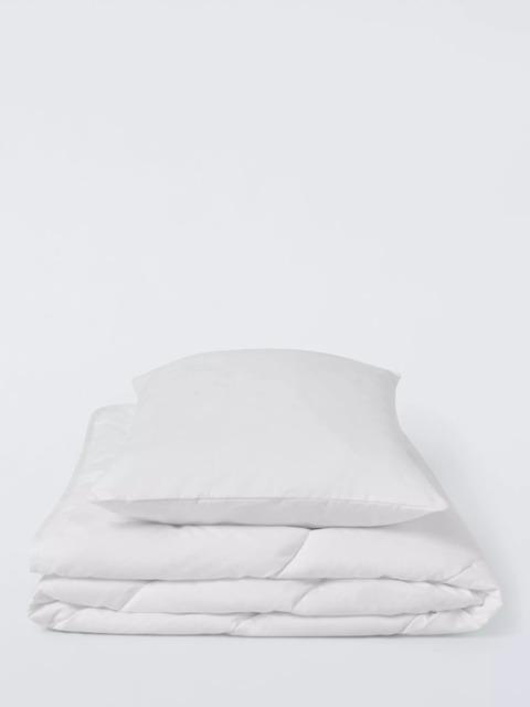 John Lewis Toddler Soft Touch Washable Duvet & Pillow Set, 4 Tog, White, Cotbed - image 1