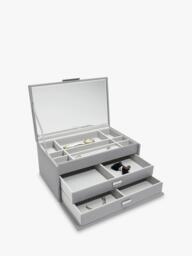 Dulwich Designs Leather Large Jewellery Box, Grey - thumbnail 2